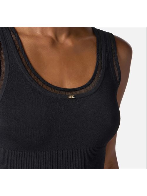 Ribbed knit top with jewel logo ELISABETTA FRANCHI | TK54B56E2.110